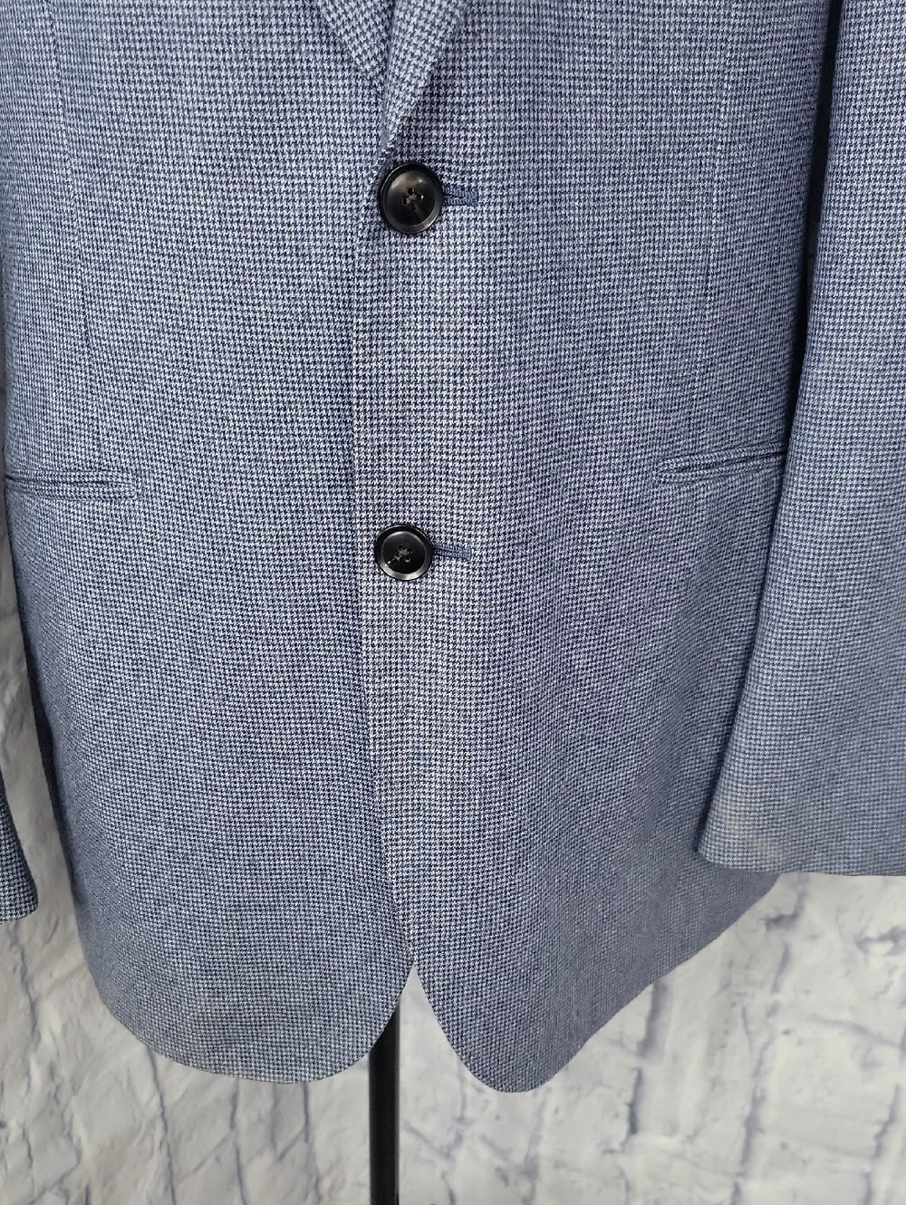 Vitale Barberis Canonico Black Lapel Blue Thermal Dinner Jacket 48R‎